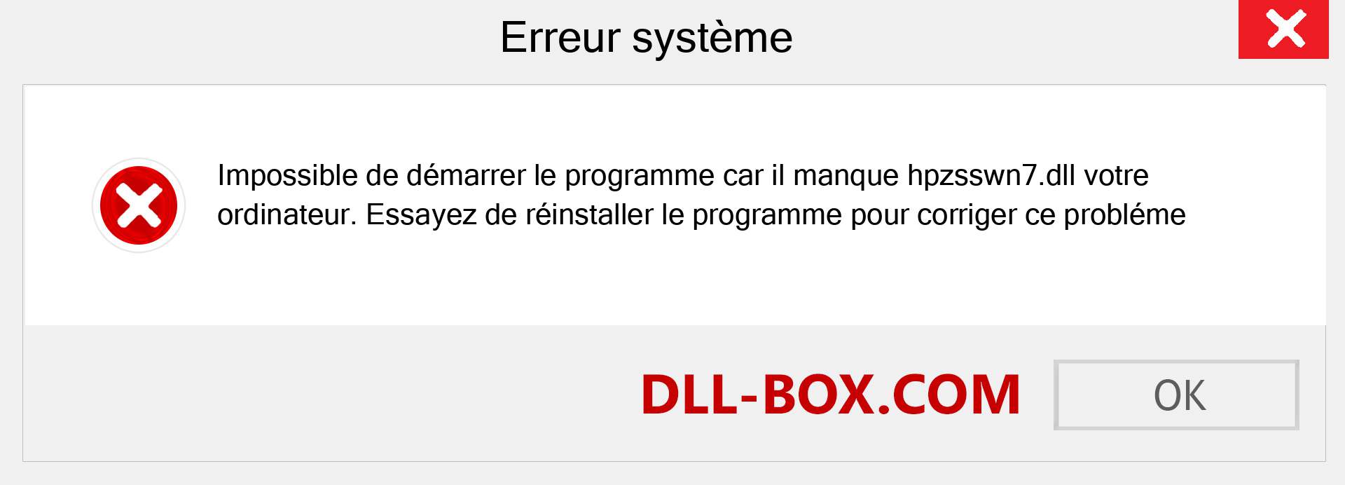 Le fichier hpzsswn7.dll est manquant ?. Télécharger pour Windows 7, 8, 10 - Correction de l'erreur manquante hpzsswn7 dll sur Windows, photos, images